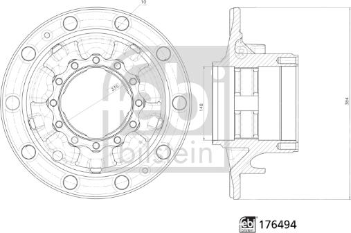 Febi Bilstein 176494 - Ступица колеса, поворотный кулак autospares.lv