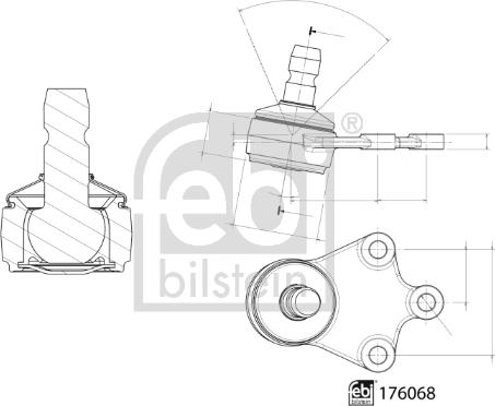 Febi Bilstein 176068 - Шаровая опора, несущий / направляющий шарнир autospares.lv