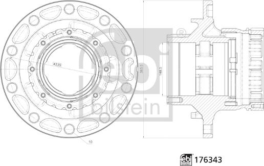 Febi Bilstein 176343 - Ступица колеса, поворотный кулак autospares.lv