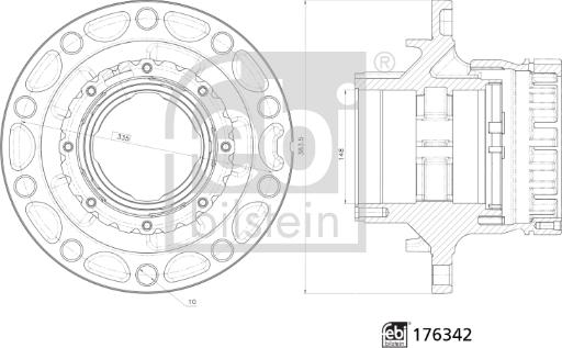 Febi Bilstein 176342 - Ступица колеса, поворотный кулак autospares.lv