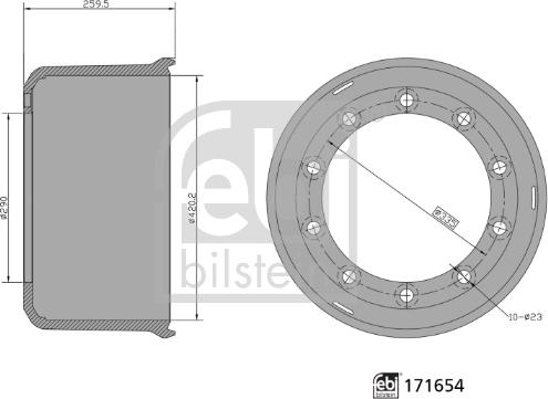 Febi Bilstein 171654 - Тормозной барабан autospares.lv