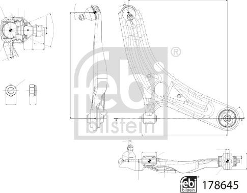 Febi Bilstein 178645 - Рычаг подвески колеса autospares.lv