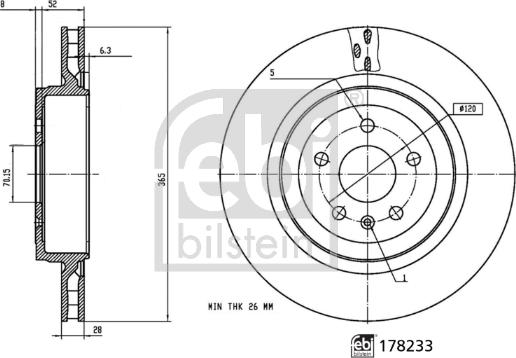 Febi Bilstein 178233 - Тормозной диск autospares.lv