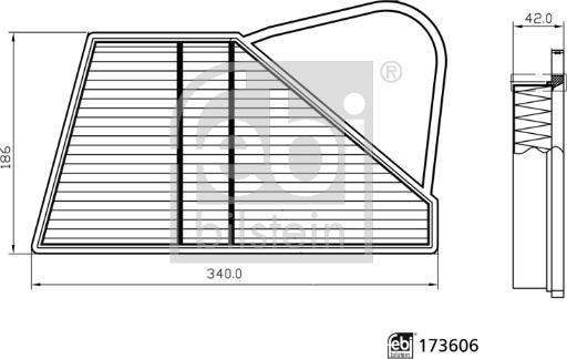 Febi Bilstein 173606 - Воздушный фильтр, двигатель autospares.lv