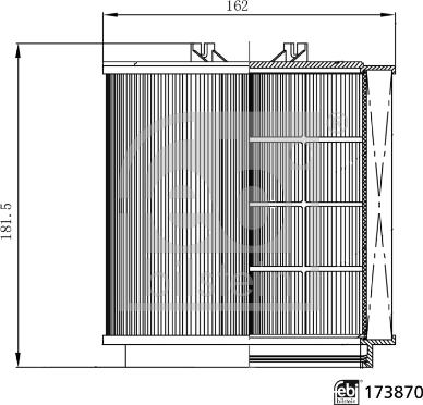 Febi Bilstein 173870 - Воздушный фильтр, двигатель autospares.lv