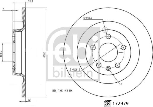 Febi Bilstein 172979 - Тормозной диск autospares.lv