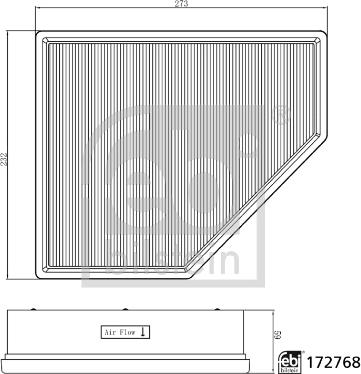 Febi Bilstein 172768 - Воздушный фильтр, двигатель autospares.lv