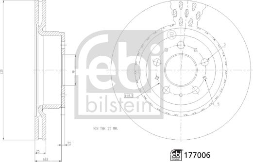 Febi Bilstein 177006 - Тормозной диск autospares.lv