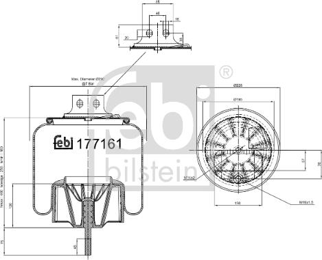 Febi Bilstein 177161 - Кожух пневматической рессоры autospares.lv