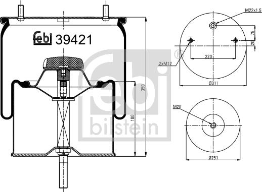 Febi Bilstein 39421 - Кожух пневматической рессоры autospares.lv