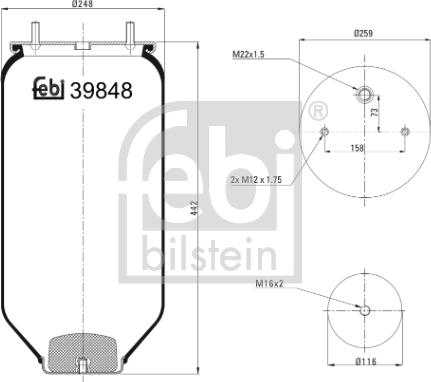 Febi Bilstein 39848 - Кожух пневматической рессоры autospares.lv