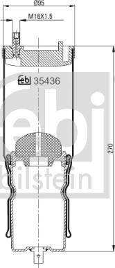 Febi Bilstein 35436 - Баллон пневматической рессоры, крепление кабины autospares.lv