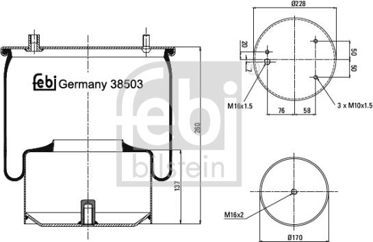 Febi Bilstein 38503 - Кожух пневматической рессоры autospares.lv