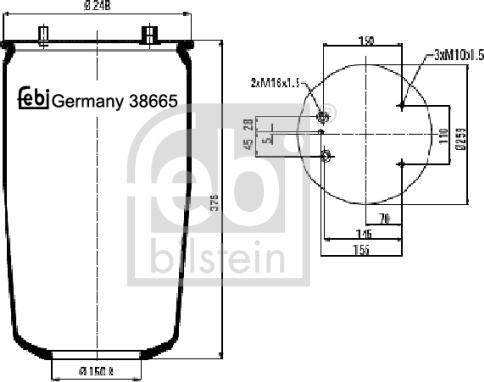 Febi Bilstein 38665 - Кожух пневматической рессоры autospares.lv