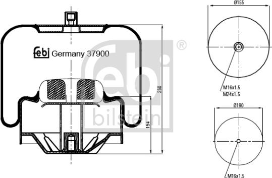 Febi Bilstein 37900 - Кожух пневматической рессоры autospares.lv