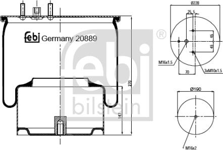 Febi Bilstein 20889 - Кожух пневматической рессоры autospares.lv