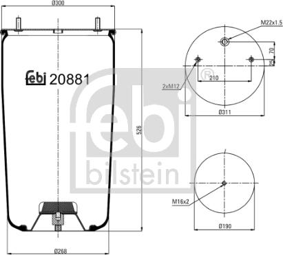 Febi Bilstein 20881 - Кожух пневматической рессоры autospares.lv