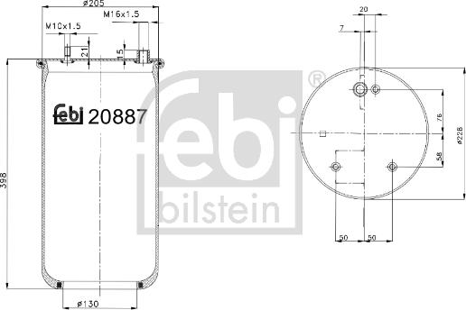 Febi Bilstein 20887 - Кожух пневматической рессоры autospares.lv