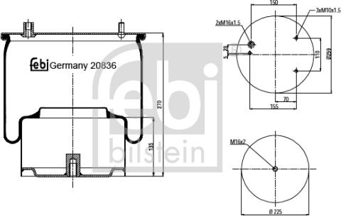 Febi Bilstein 20836 - Кожух пневматической рессоры autospares.lv