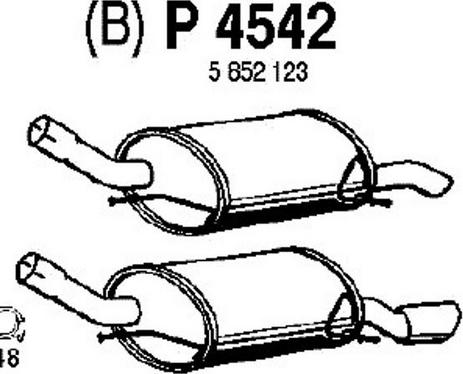 Fenno P4542 - Глушитель выхлопных газов, конечный autospares.lv