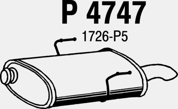 Fenno P4747 - Глушитель выхлопных газов, конечный autospares.lv