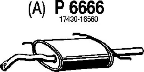 Fenno P6666 - Глушитель выхлопных газов, конечный autospares.lv