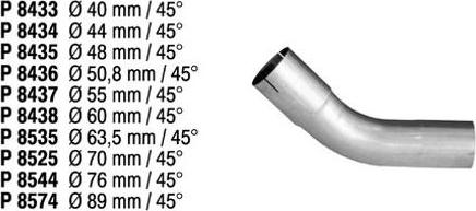 Fenno P8438 - Труба выхлопного газа, универсальная autospares.lv