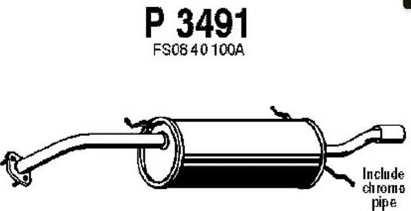 Fenno P3491 - Глушитель выхлопных газов, конечный autospares.lv
