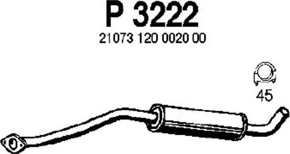 Fenno P3222 - Средний глушитель выхлопных газов autospares.lv