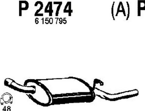 Fenno P2474 - Глушитель выхлопных газов, конечный autospares.lv