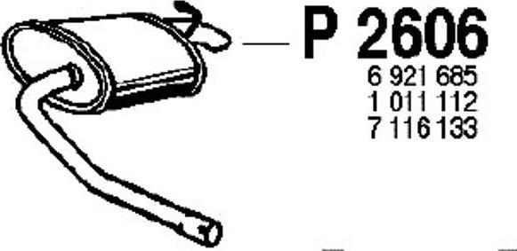 Fenno P2606 - Глушитель выхлопных газов, конечный autospares.lv