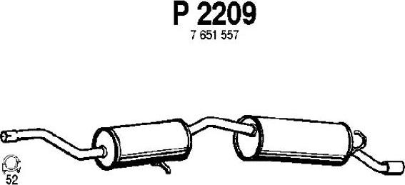 Fenno P2209 - Глушитель выхлопных газов, конечный autospares.lv