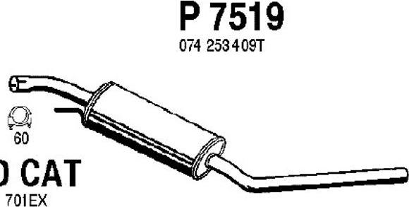 Fenno P7519 - Средний глушитель выхлопных газов autospares.lv