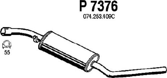 Fenno P7376 - Средний глушитель выхлопных газов autospares.lv
