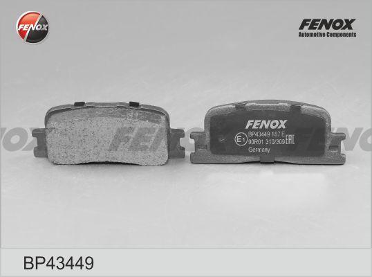 Fenox BP43449 - Тормозные колодки, дисковые, комплект autospares.lv