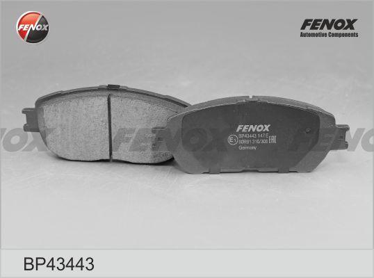 Fenox BP43443 - Тормозные колодки, дисковые, комплект autospares.lv