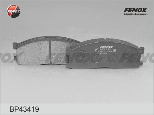 Fenox BP43419 - Тормозные колодки, дисковые, комплект autospares.lv