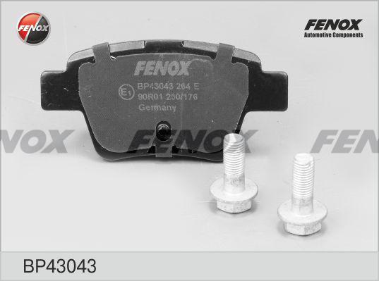 Fenox BP43043 - Тормозные колодки, дисковые, комплект autospares.lv