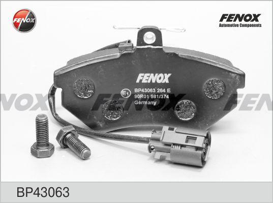 Fenox BP43063 - Тормозные колодки, дисковые, комплект autospares.lv