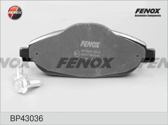 Fenox BP43036 - Тормозные колодки, дисковые, комплект autospares.lv