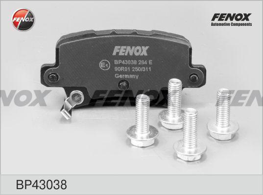 Fenox BP43038 - Тормозные колодки, дисковые, комплект autospares.lv
