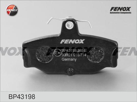 Fenox BP43198 - Тормозные колодки, дисковые, комплект autospares.lv