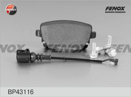 Fenox BP43116 - Тормозные колодки, дисковые, комплект autospares.lv