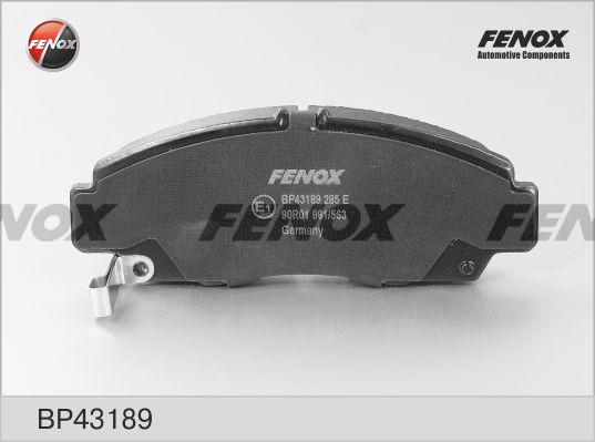 Fenox BP43189 - Тормозные колодки, дисковые, комплект autospares.lv
