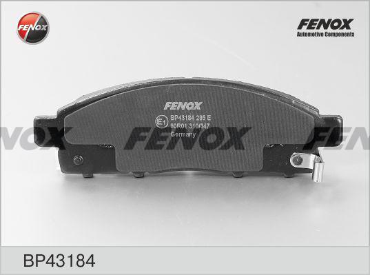 Fenox BP43184 - Тормозные колодки, дисковые, комплект autospares.lv
