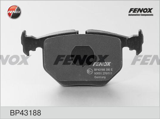 Fenox BP43188 - Тормозные колодки, дисковые, комплект autospares.lv