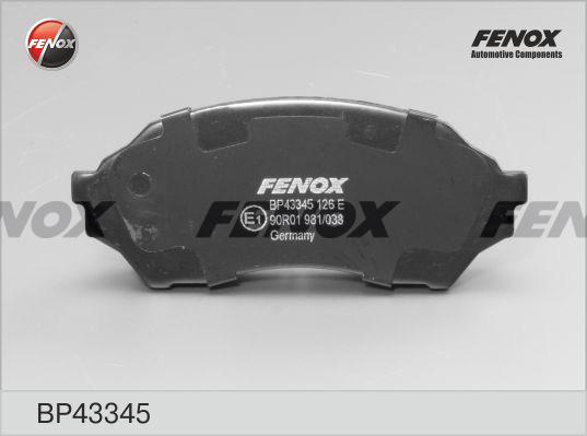 Fenox BP43345 - Тормозные колодки, дисковые, комплект autospares.lv