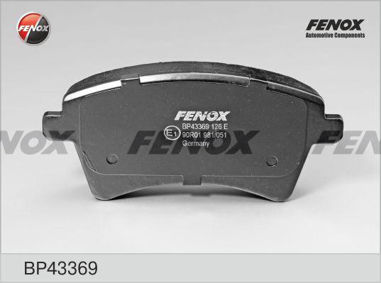 Fenox BP43369 - Тормозные колодки, дисковые, комплект autospares.lv