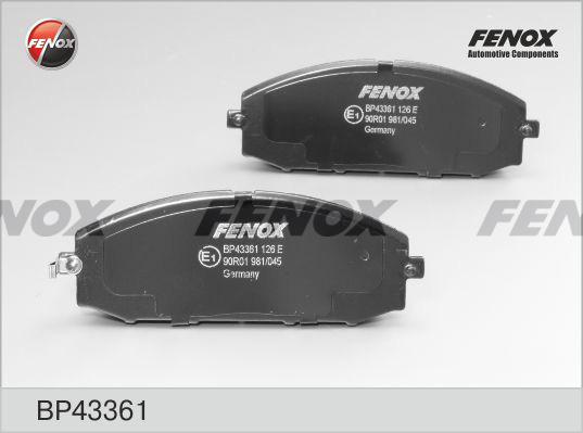 Fenox BP43361 - Тормозные колодки, дисковые, комплект autospares.lv