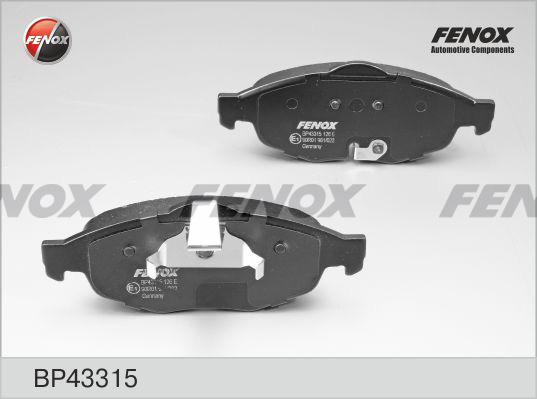 Fenox BP43315 - Тормозные колодки, дисковые, комплект autospares.lv